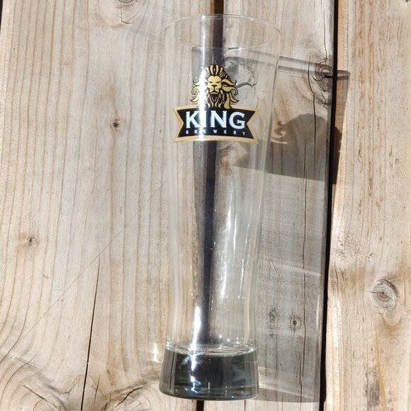 Defunct King Brewery German Lager Glass Tall Sleek - Picture 1 of 5